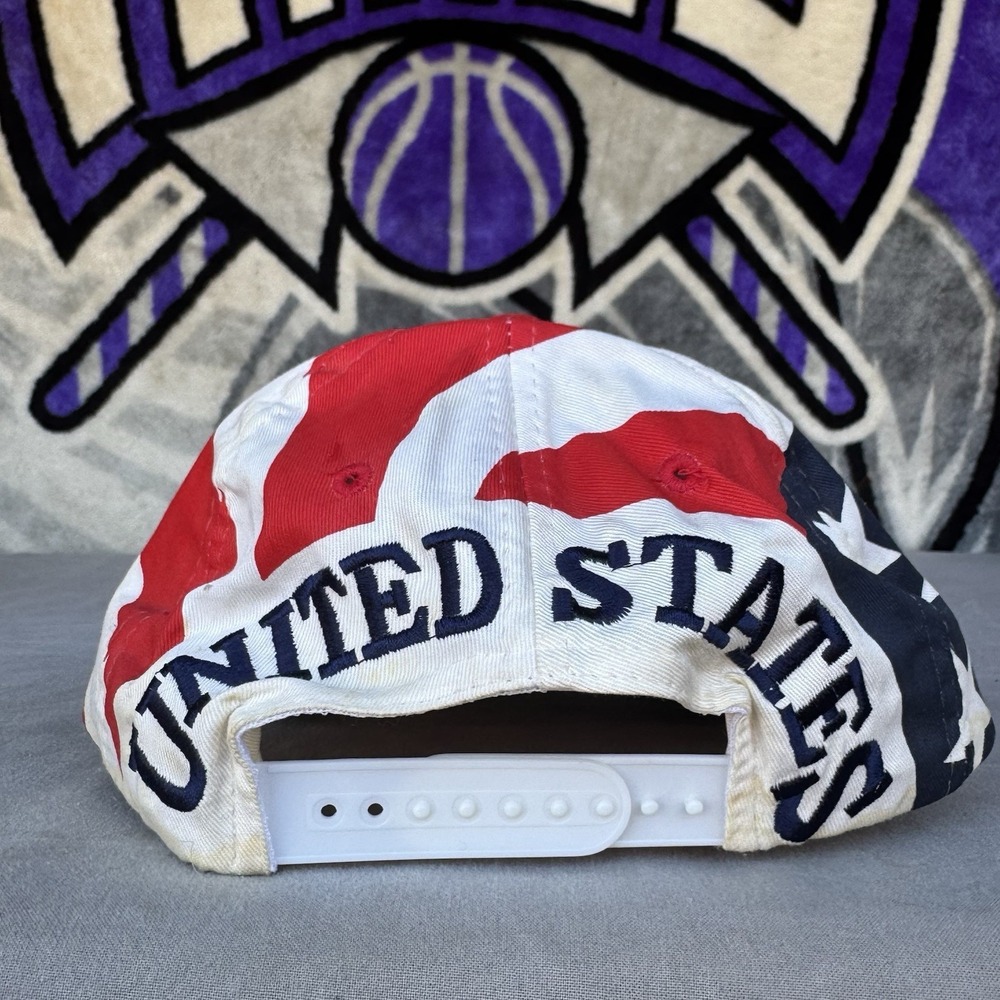 Vintage USA hat Cap Snap Back Stars Stripes Olympics Atlanta 1996 Mens - Picture 3 of 6